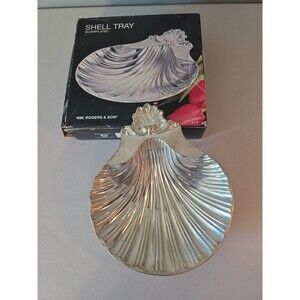 Silverplate Shell Tray Dish Original Box 8.25" Vintage 1996 WM Rogers & Son